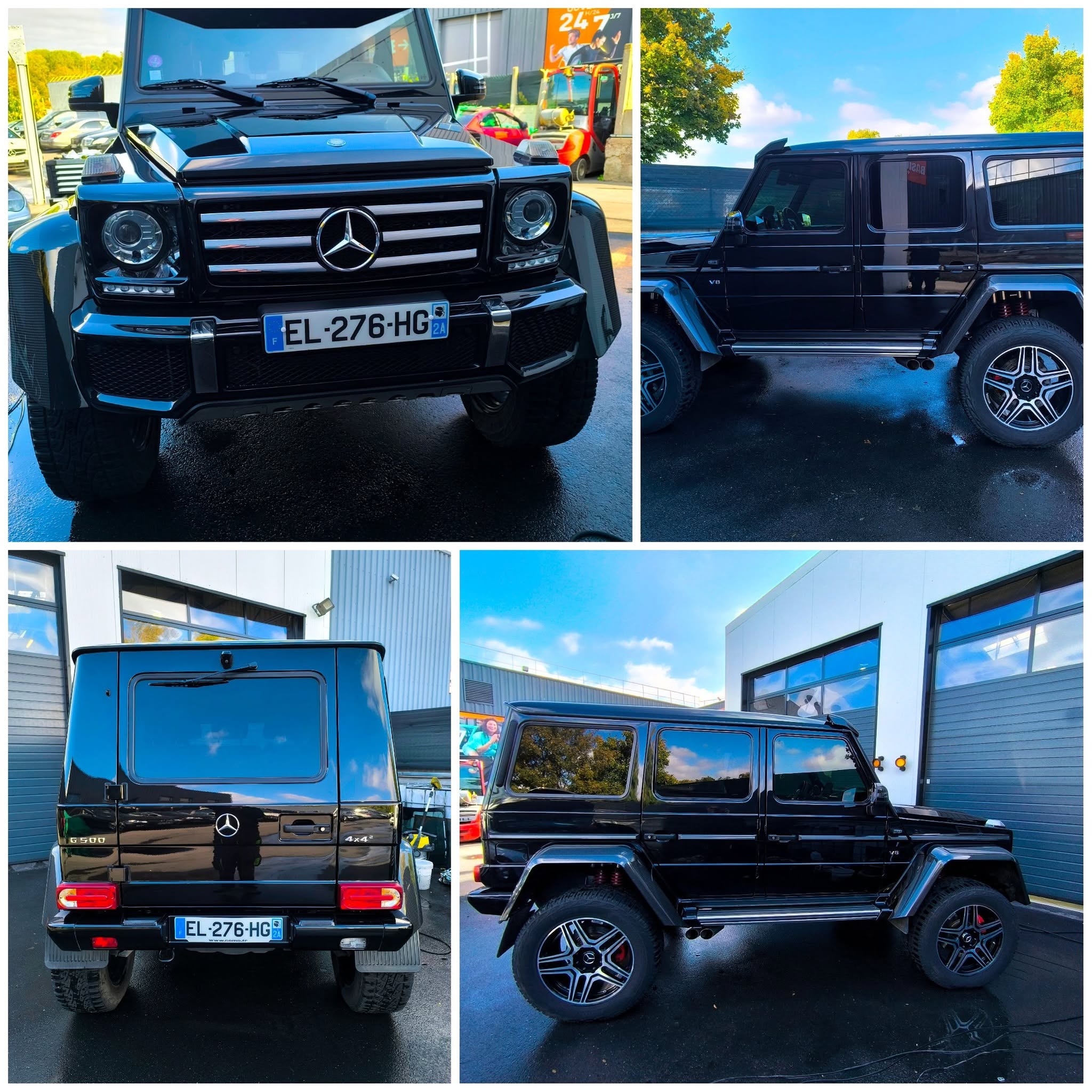 Nettoyage d'un Mercedes Classe G noir au Vaudreuil